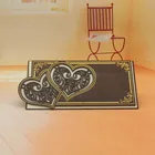 Wooden customized luxury laser cut wedding invitation card with bowknot