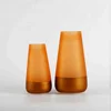 Wholesale Conical shaped clear Orange Golden Ivory Beige Colorful Customized Glass Vase for table centerpiece flower arrangement