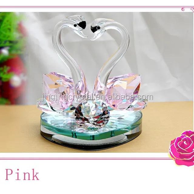 wedding gifts nice k9 crystal glass double swan crafts for