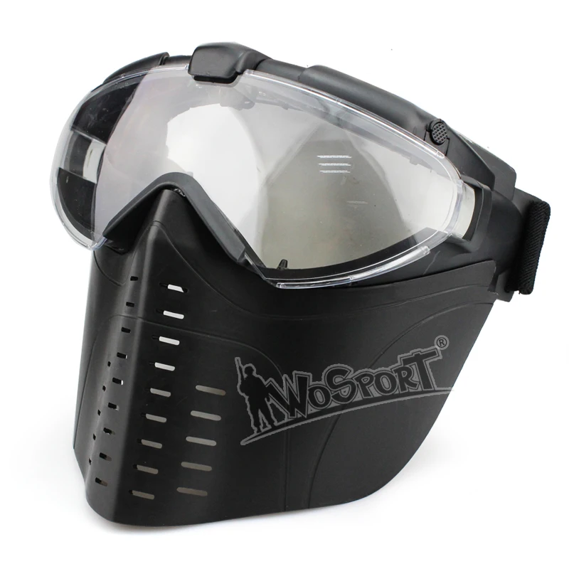 WoSporT Fabrika Doğrudan Taktik Koruyucu Maske temizlemek için Mist Fan ile Askeri Ordu Savaş Avcılık için Airsoft Paintball Spor