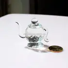 Lovely Mini hand blown Crystal Glass Teapot, Wine pot, glass flower port