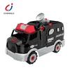 Hot sell electric intelligent child game plastic diy police assemble toy car