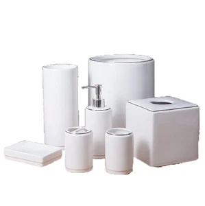 european vanity luxury white ceramic seven-piece bathroom set
