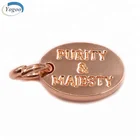 Factory Direct Stamped Round Silver Zinc Alloy Metal Logo Charms