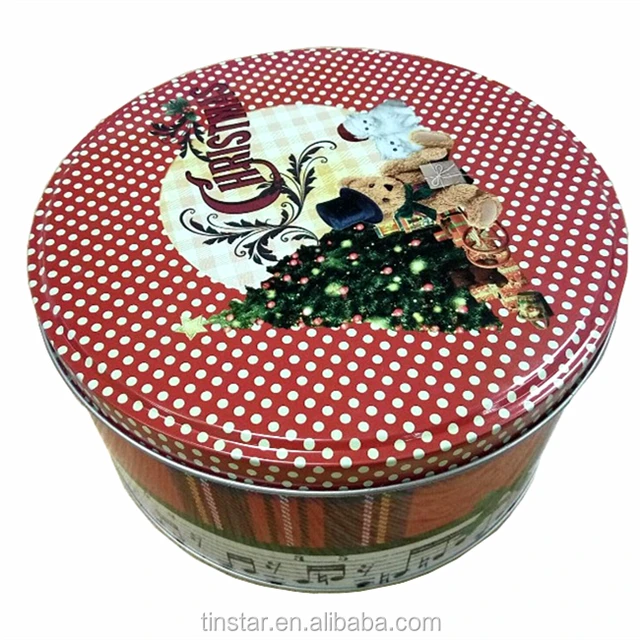 quality professional manufacture christmas cake gift tin box