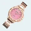 Jelly color steel belt pink watch ladies quartz watch