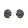 93068-18k gold wholesale gemstone jewelry sapphire stud earring