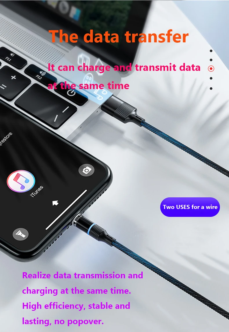 Magnetic suction data line 3 In 1 USB line 360 Degree Blind Suction Mobile Phone Charging Cable - ANKUX.COM