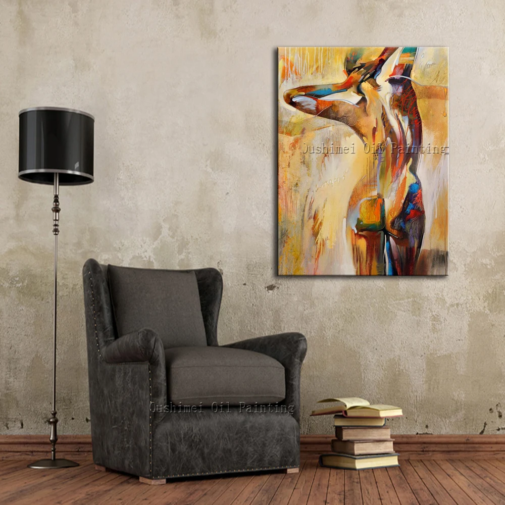 Oil Art Collectibles Abstract Painting Oil Painting Naked Woman Body Modern Etna Pe
