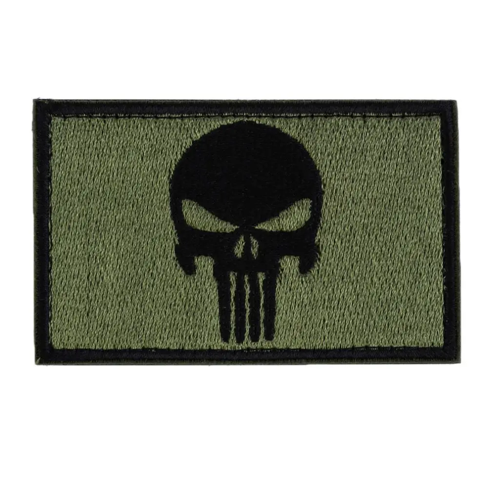 Punisher Skulls Rectangle Embroidery Trim Tactical Patch Armbands Shoulder Badg 2015 Fashion