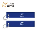 Factory Bulk Custom JW.org Embroidery Keychain, Wholesales 3D Effect Embroidery Keychain Manufactures in China