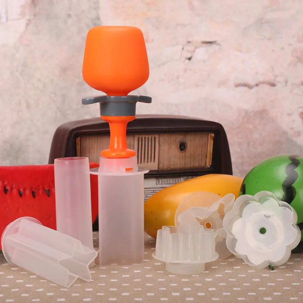 Eco-friendly Plastic Decorative Fruit Cutters Shape Cutter Slicer Cutter Veggie Food Kitchen Accessories Cooking Tools KC1360