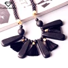 Fashionable jewelry resin wood small tassel beads pendant necklace