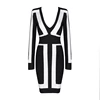 Anytops fashion modern ladies black and white bodycon bandage dresses plus size women 2019 sexy dresses for night club