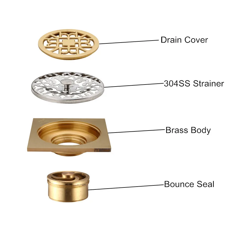 China Shower Deodorant Push Up Core Concrete Grate Drainage System Floor Drain Strainer