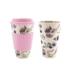 Reusable Customized Bamboo Fiber Tumbler Coffee Cup with Lid