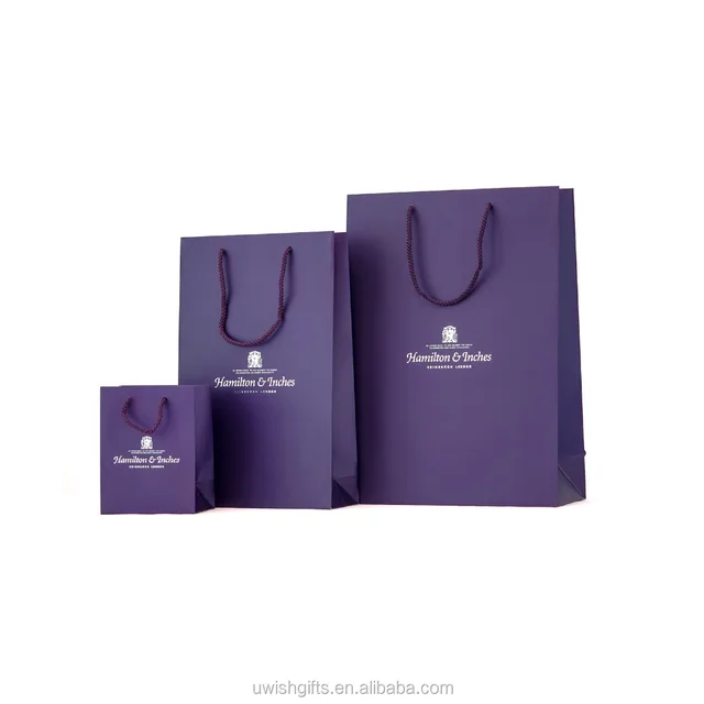 custom printed gold foil logo luxury wedding paper bag bags no