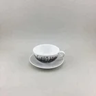 White color inside giant french style porcelain cappuccino custom tea cup and saucer