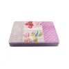 China hot sale new design rectangle shape food cookie biscuits decorative tin box with hinged lid
