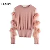 New collection fashion mesh fabric unique sleeves sexy womens sweater pullover