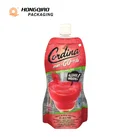 Custom Printing Stand Up Plastic Alcoholic Wine Beverage Packaging Pouch With Spout