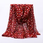 Women Muslim print dot hijab wrap scarf Islamicviscose foulard hijab