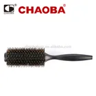 Professional Ceramic Coating Heat Resistant Custom Round Hair Brush Nylon Brush With Wood Handle