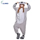 Wholesale custom grey koala animal print jumpsuit adult animal onesie