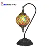 Morocco antique electroplating metal mosaic glass led table lamp