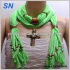 Large Diamond Charm Cross pendant jewelry scarf