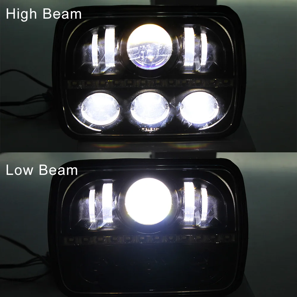 1 FADUIES 80W 5''x7'' 7''x 6'' Led Headlights with DRL For Jeep Wrangler YJ Cherokee XJ H6054 H5054 H6054LL 69822 6052 6053 (8)