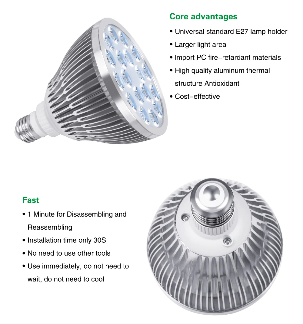 54W 36W LED Grow Light Indoor growing lights Hydroponics growing system For Garden Greenhouse plants Herbs Vegetable Flowers (12)