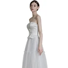 Women's Sweetheart Wedding Dresses Bohemian Lace Bridal Gowns Vestido De Noivas With Build in bra