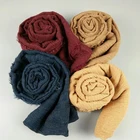 Fashion design women 100% cotton wrinkle scarf muslim hijab