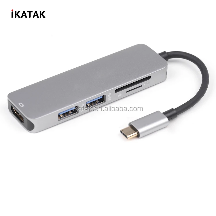 New Hot 5 in 1 Docking TF And SD Card Reader 3.0 USB Type C Hub HDMI