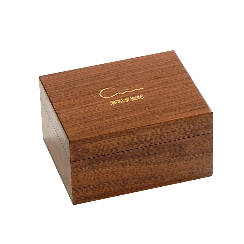 small luxury wooden round jewelry earrings packaging gift box