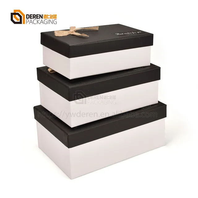 luxury black matte shoe paper box packaging set card gift box
