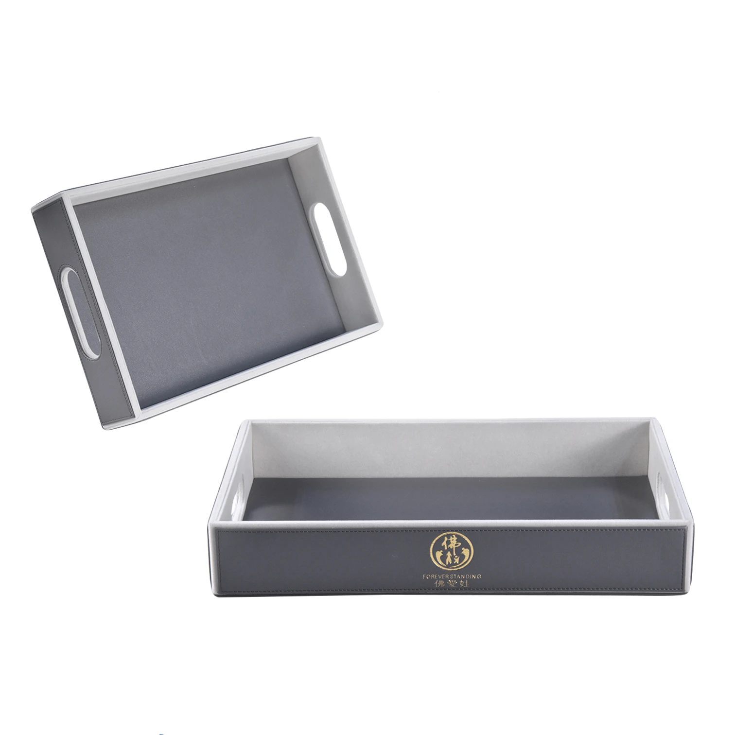 Wholesale high quality custom wooden serving tray velvet tray