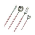 Restaurant hotel camping catering accessories 304 pink stainless steel cutlery/flatware set