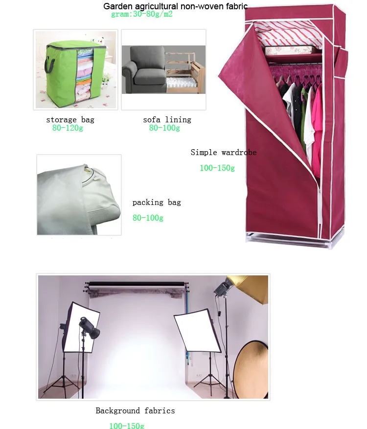 eco-friendly recycled 100% 50gsm peach color pp spunbonded non