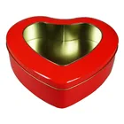 Metal Empty love heart shaped Wedding candy cookie packaging chocolate gift tin box with window