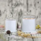 Unique design lovely gift box dome glass jar natural soy wax home decoration scented candle