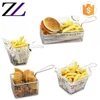 Kitchen tool stainless steel wire mesh air fryer fast food serving strainer basket potato chip paper cone mini french fry basket