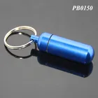 Mini Portable Pill Aluminum Box Blue Pill Bottle Case