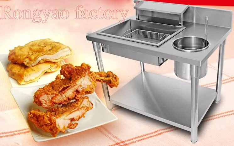 Stainless Steel Fried Chicken Hamburg Equipment  Wrapped Powder Table