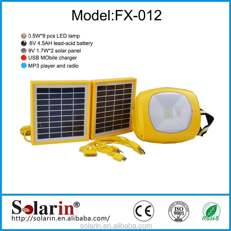 Portable Solar Power Systerm Kits/camping kits led light bicycle design wheel