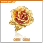 24k gold foil artificial gold foil rose brooch with safety pin and clip