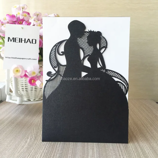 wedding-party-favors laser cut paper wedding blessing invitation