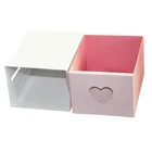Birthday gift box with 3D heart shape cut, luxury sliding bucket gift paper box