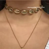 copper alloy seashell design choker necklace